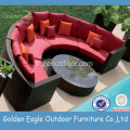 Sofa de rotin rond de meubles de jardin Set outdoor sectionnel
